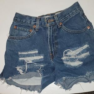 Levi's ripped Jean shorts